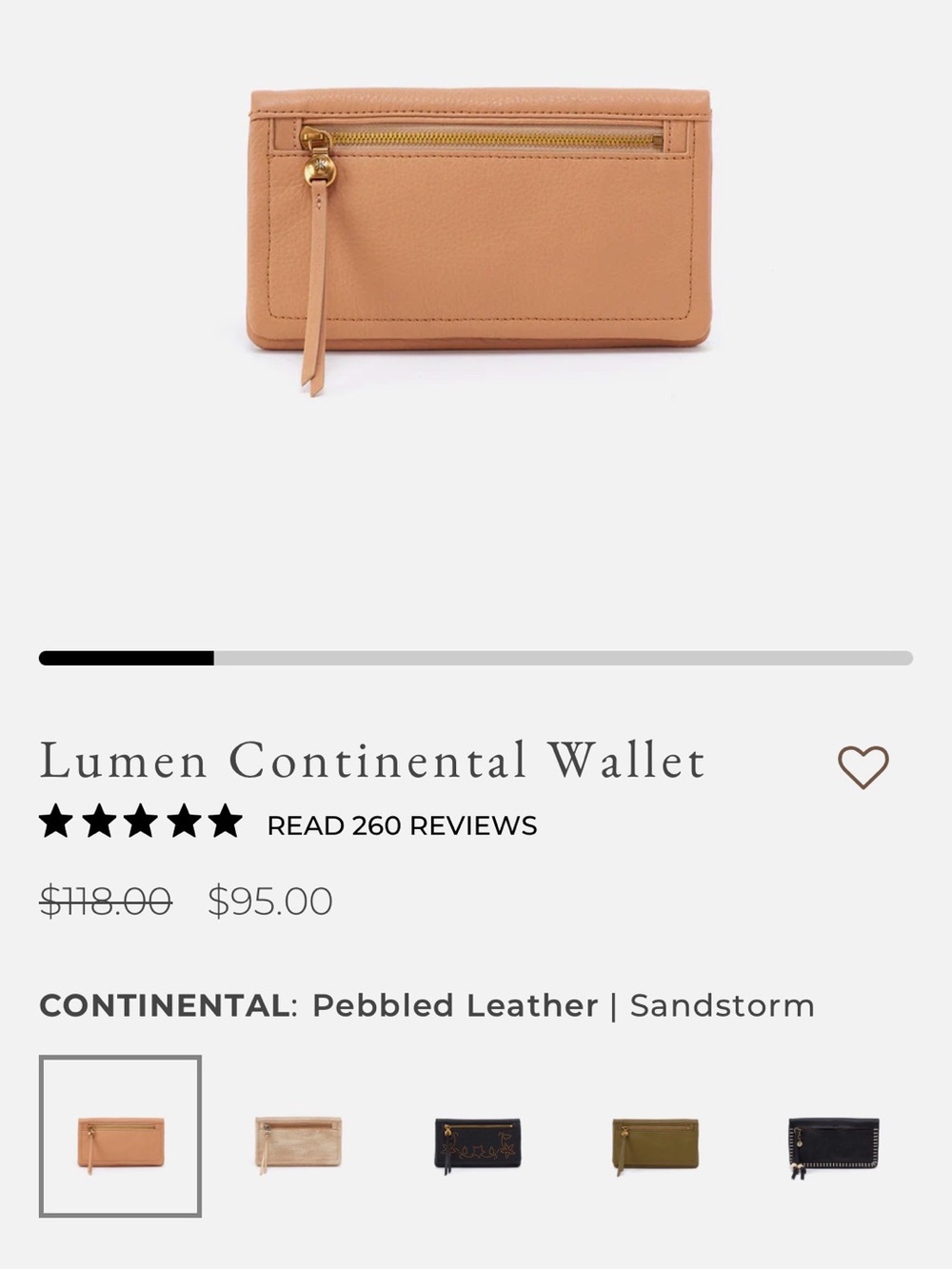 Hobo Leather Lumens Continental Wallet - Sandstorm Like New